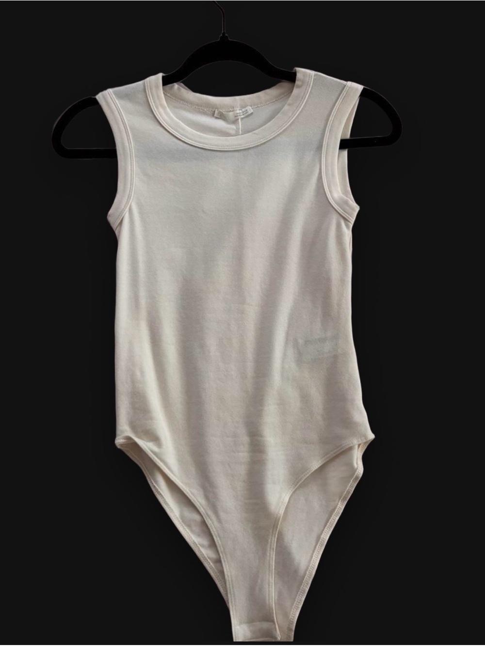 Zara Sleeveless One-Piece Bodysuit in Cream/White